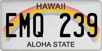 HI license plate EMQ239