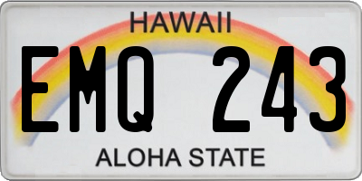 HI license plate EMQ243