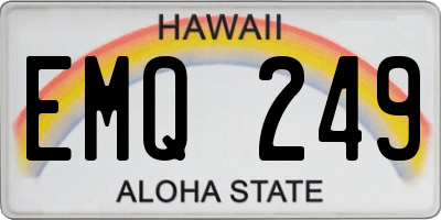 HI license plate EMQ249