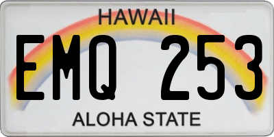 HI license plate EMQ253