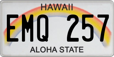 HI license plate EMQ257