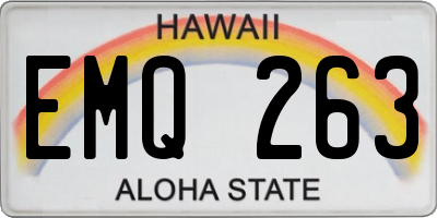HI license plate EMQ263