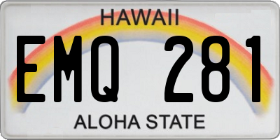 HI license plate EMQ281