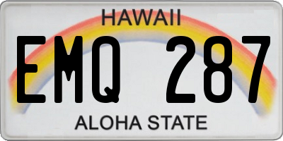 HI license plate EMQ287