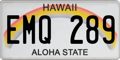 HI license plate EMQ289