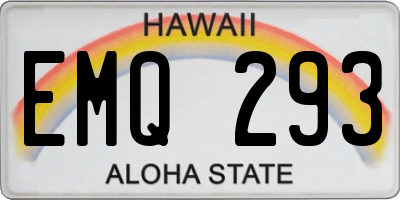 HI license plate EMQ293