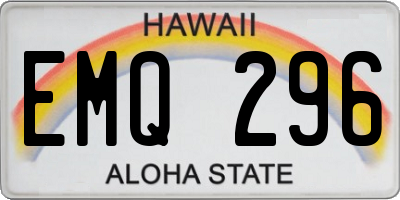 HI license plate EMQ296