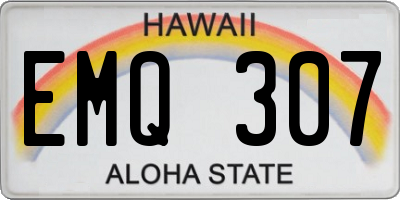 HI license plate EMQ307