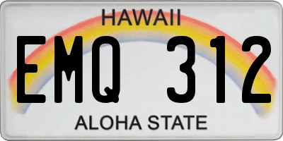 HI license plate EMQ312