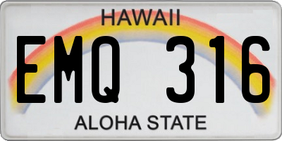 HI license plate EMQ316