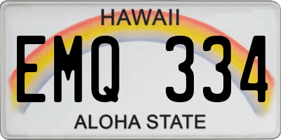 HI license plate EMQ334