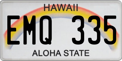 HI license plate EMQ335