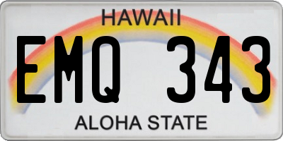 HI license plate EMQ343