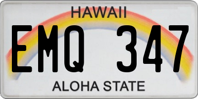 HI license plate EMQ347