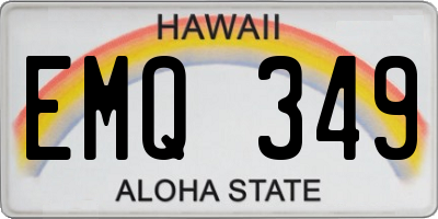 HI license plate EMQ349