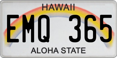 HI license plate EMQ365