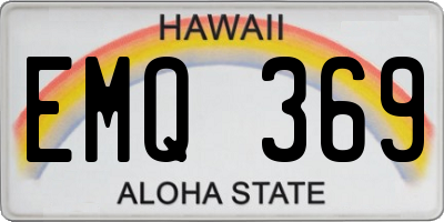HI license plate EMQ369