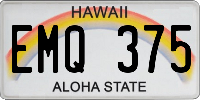 HI license plate EMQ375