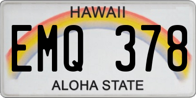HI license plate EMQ378