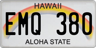 HI license plate EMQ380