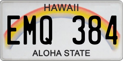 HI license plate EMQ384
