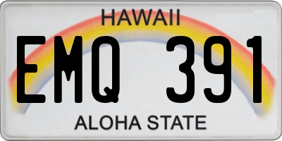 HI license plate EMQ391