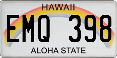 HI license plate EMQ398