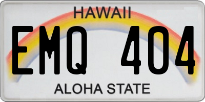HI license plate EMQ404