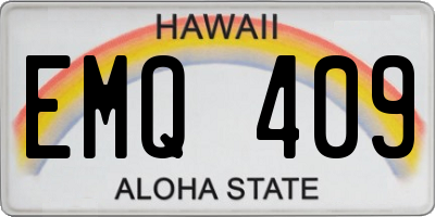 HI license plate EMQ409