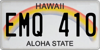 HI license plate EMQ410