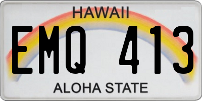 HI license plate EMQ413