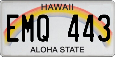 HI license plate EMQ443