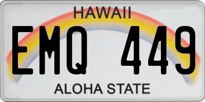 HI license plate EMQ449