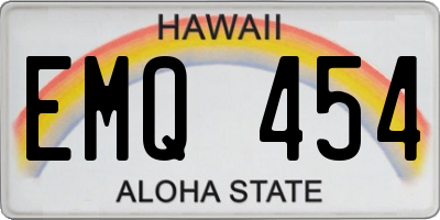 HI license plate EMQ454