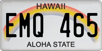 HI license plate EMQ465