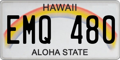 HI license plate EMQ480