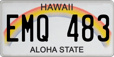 HI license plate EMQ483
