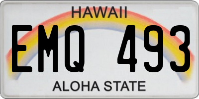 HI license plate EMQ493