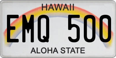 HI license plate EMQ500
