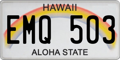 HI license plate EMQ503