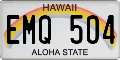 HI license plate EMQ504