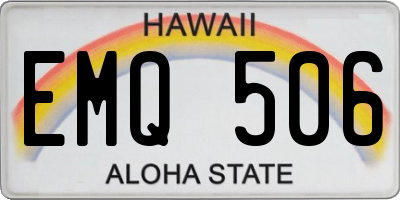 HI license plate EMQ506