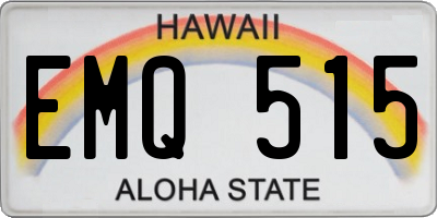 HI license plate EMQ515