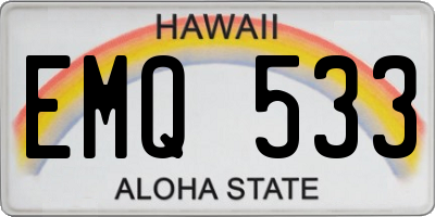 HI license plate EMQ533