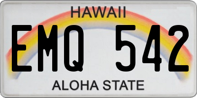 HI license plate EMQ542