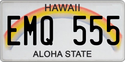 HI license plate EMQ555