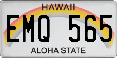 HI license plate EMQ565