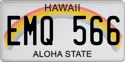 HI license plate EMQ566