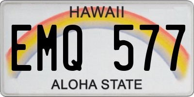 HI license plate EMQ577