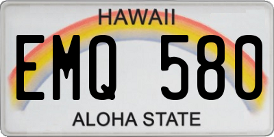 HI license plate EMQ580